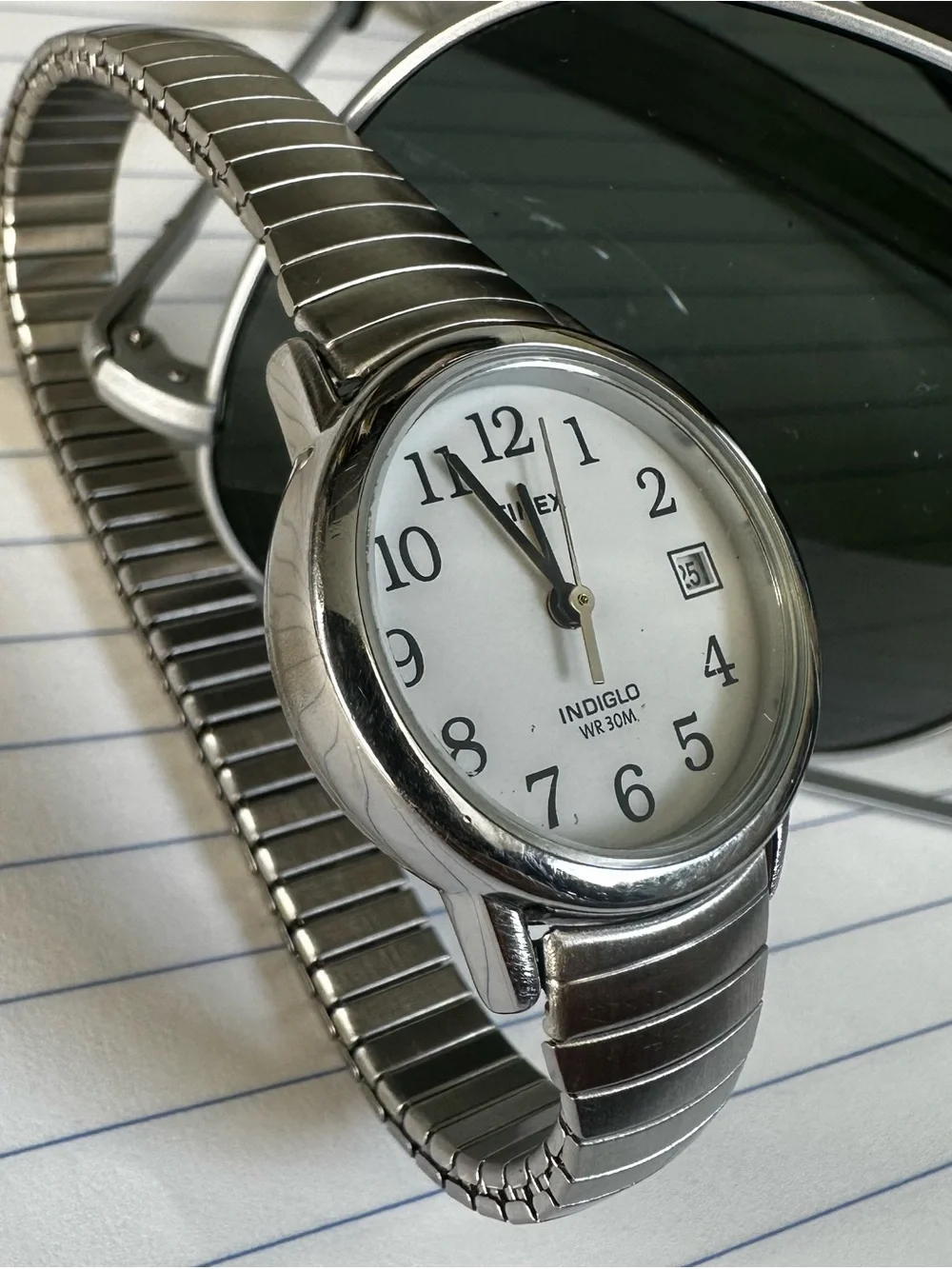 Timex T2H371 Women's Silver Watch with White Dial